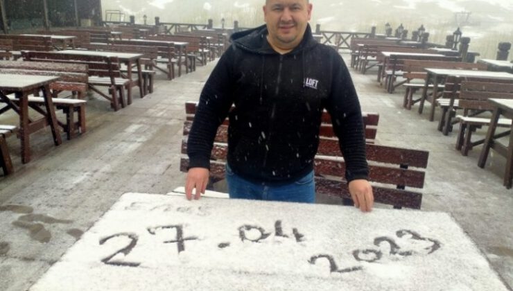 Uludağ’da nisan ayında kar yağdı