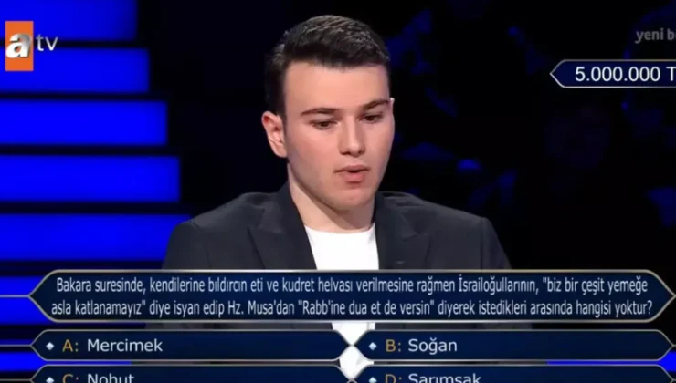 5 milyon TL’lik soruyu bildi