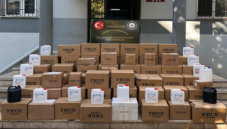 Bursa’da 1140 litre etil alkol ele geçirildi